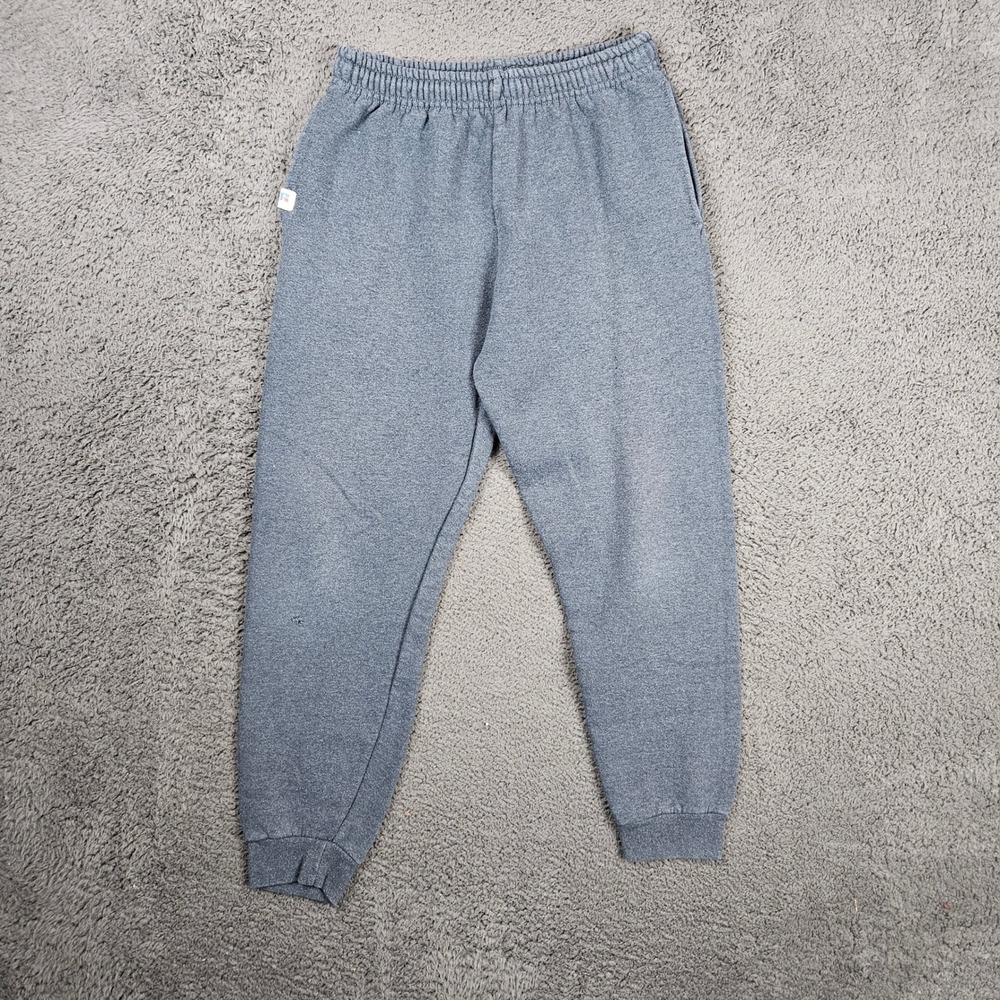 Russell Athletic Mens Medium Gray Sweatpants Vintage 90s Fleece‎ Joggers Pocket